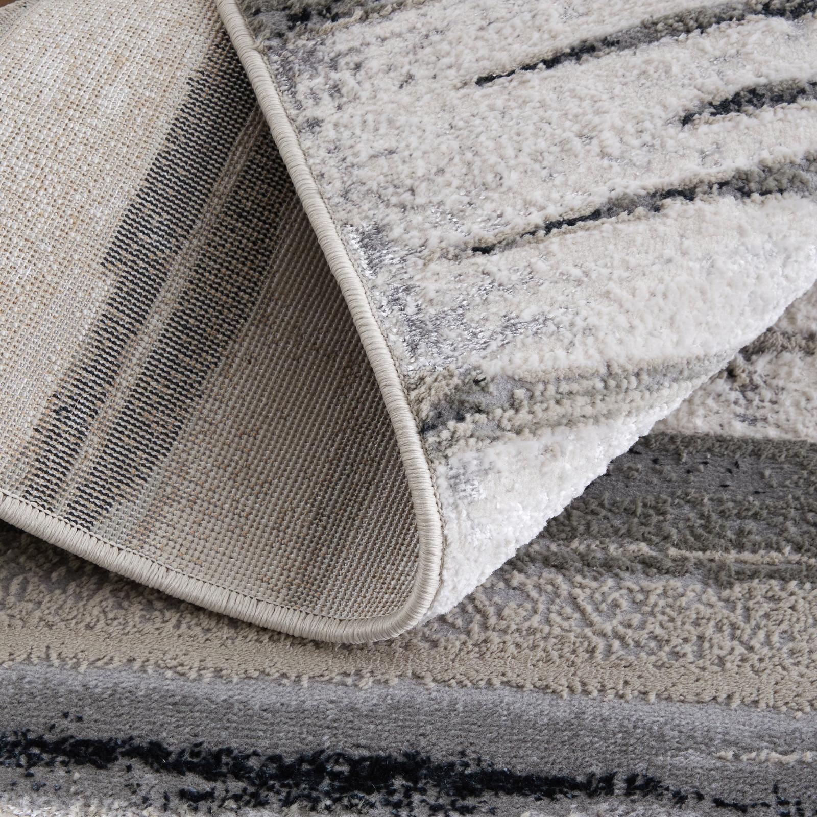Feizy Micah 3049F Modern Abstract Rug in Silver/Gray/Black