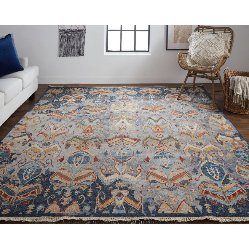 Feizy Leylan 0563F Transitional Ikat in Blue/Gray/Tan
