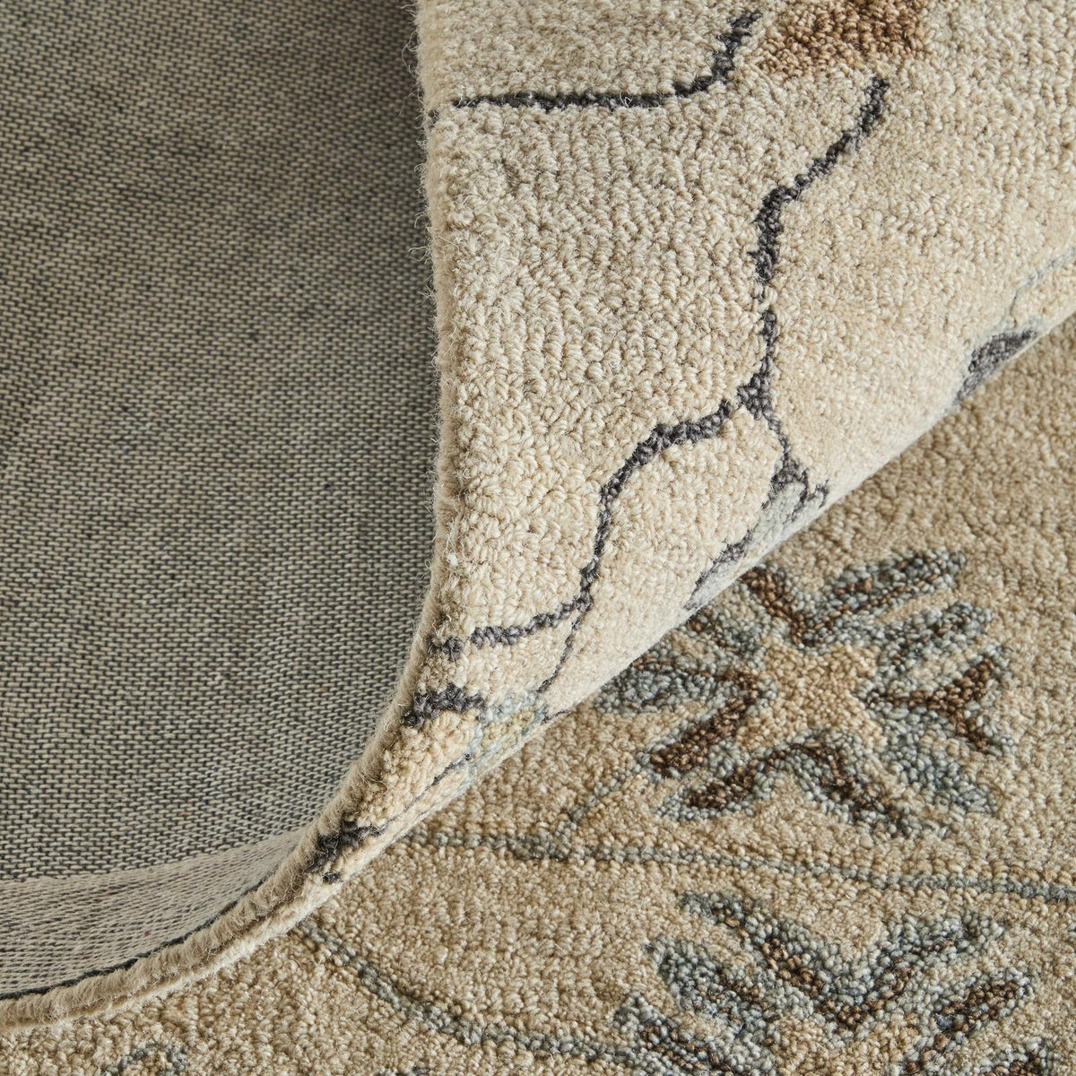Feizy Springfield 8A48F Transitional Floral & Botanical Rug in Ivory/Tan/Gray