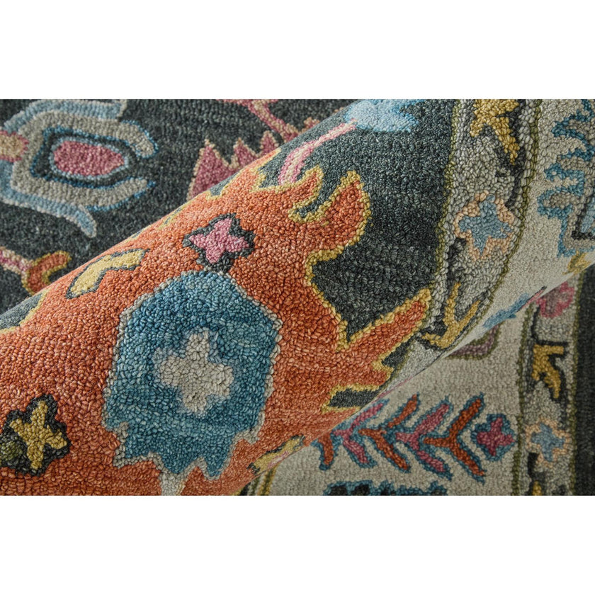 Feizy Springfield 8A47F Traditional Floral & Botanical Rug in Gray/Ivory/Blue