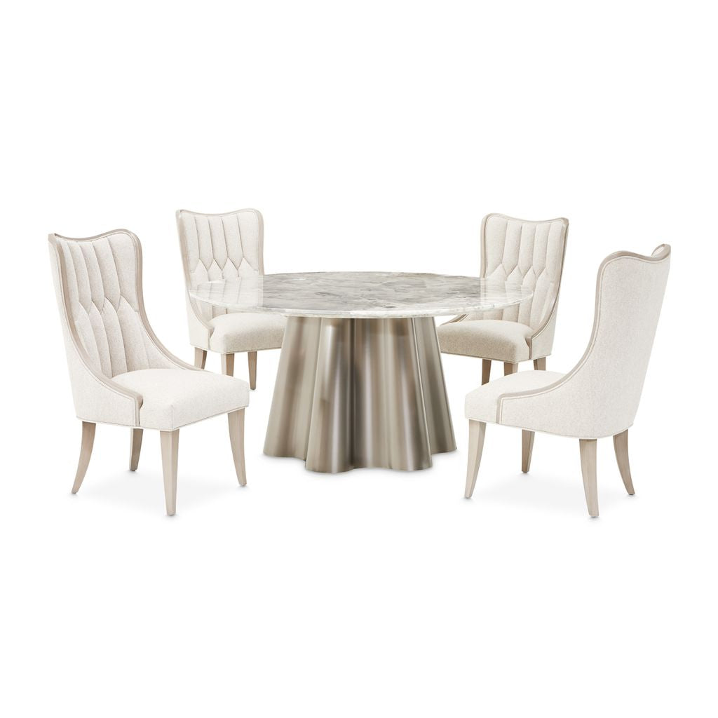 Michael Amini St. Charles Round Dining Table -  Dove Gray