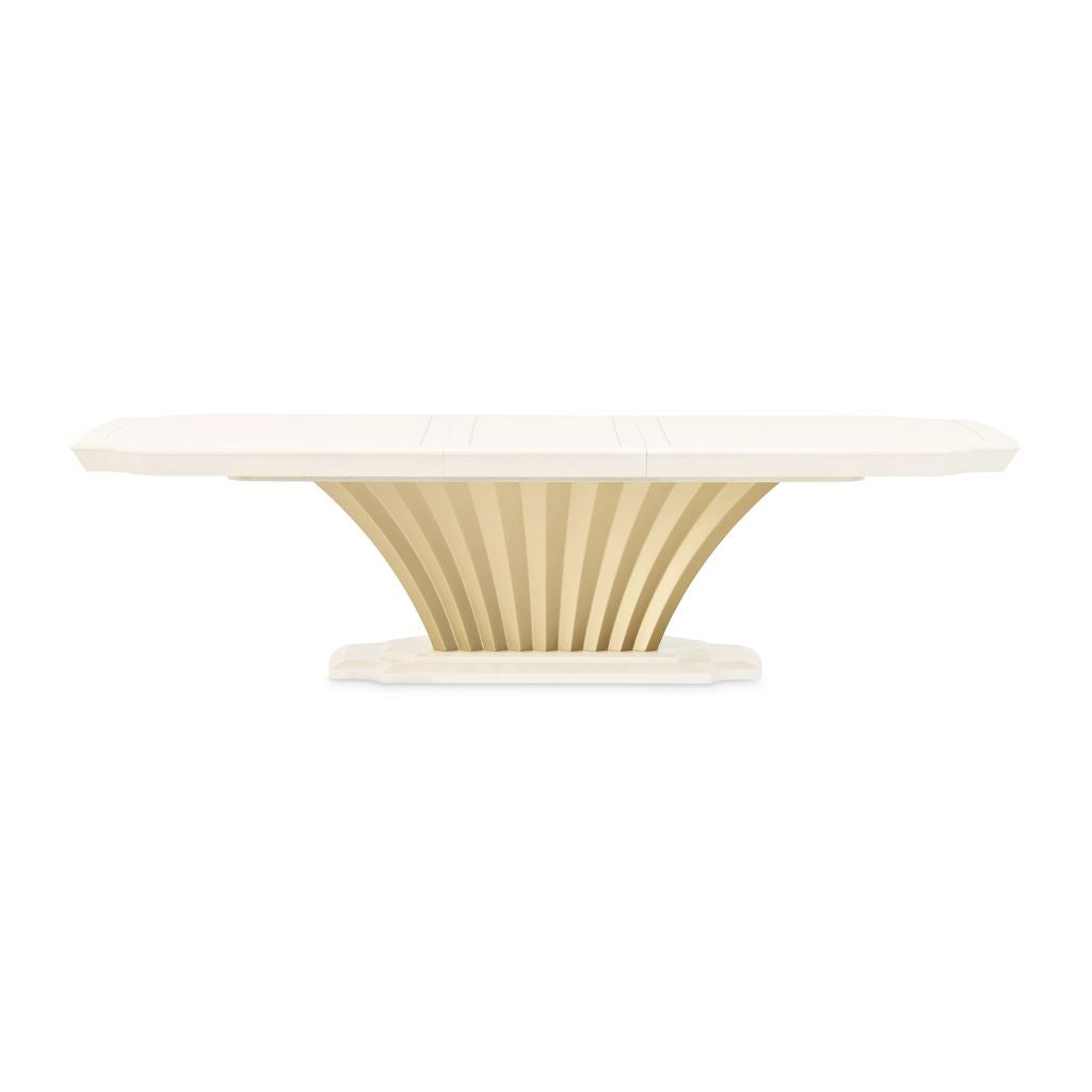 Michael Amini Fantosini Pedestal Dining Table - Creamy Pearl