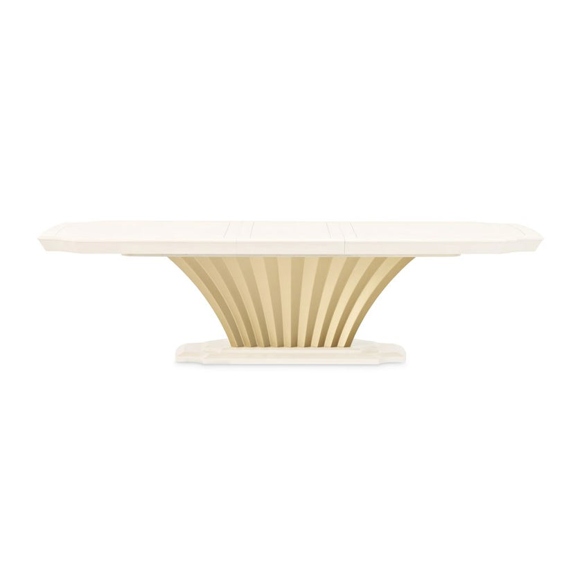 Michael Amini Fantosini Pedestal Dining Table - Creamy Pearl