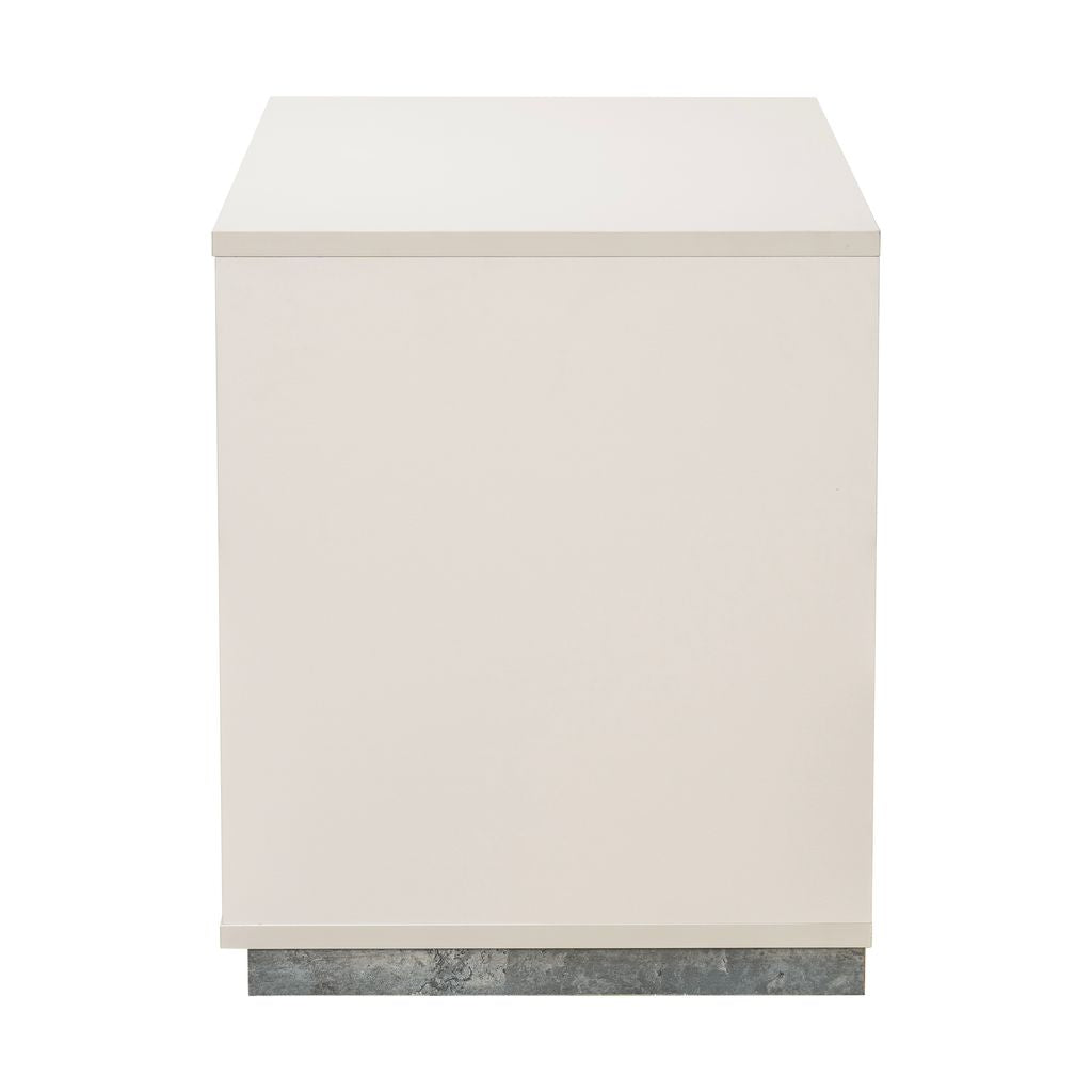 Michael Amini Pavira 1-Drawer Nightstand with LED Lights - Stone