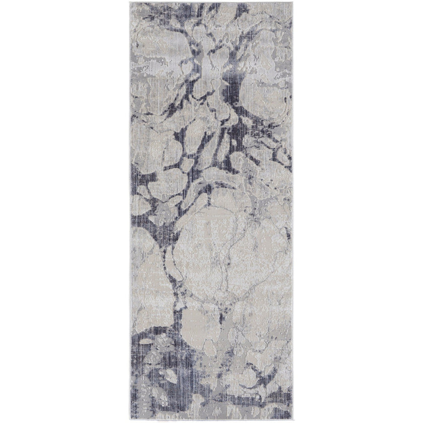 Feizy Laina 39G8F Transitional Abstract in Ivory/Blue