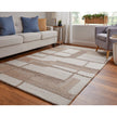 Feizy Pollock 8954F Modern Geometric in Ivory/Brown/Tan