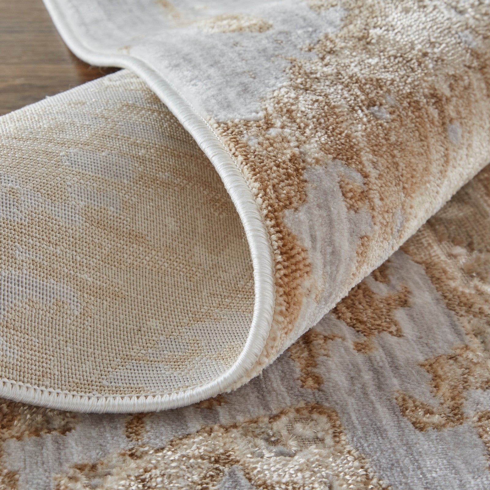 Feizy Laina 39G5F Transitional Abstract in Tan/Ivory