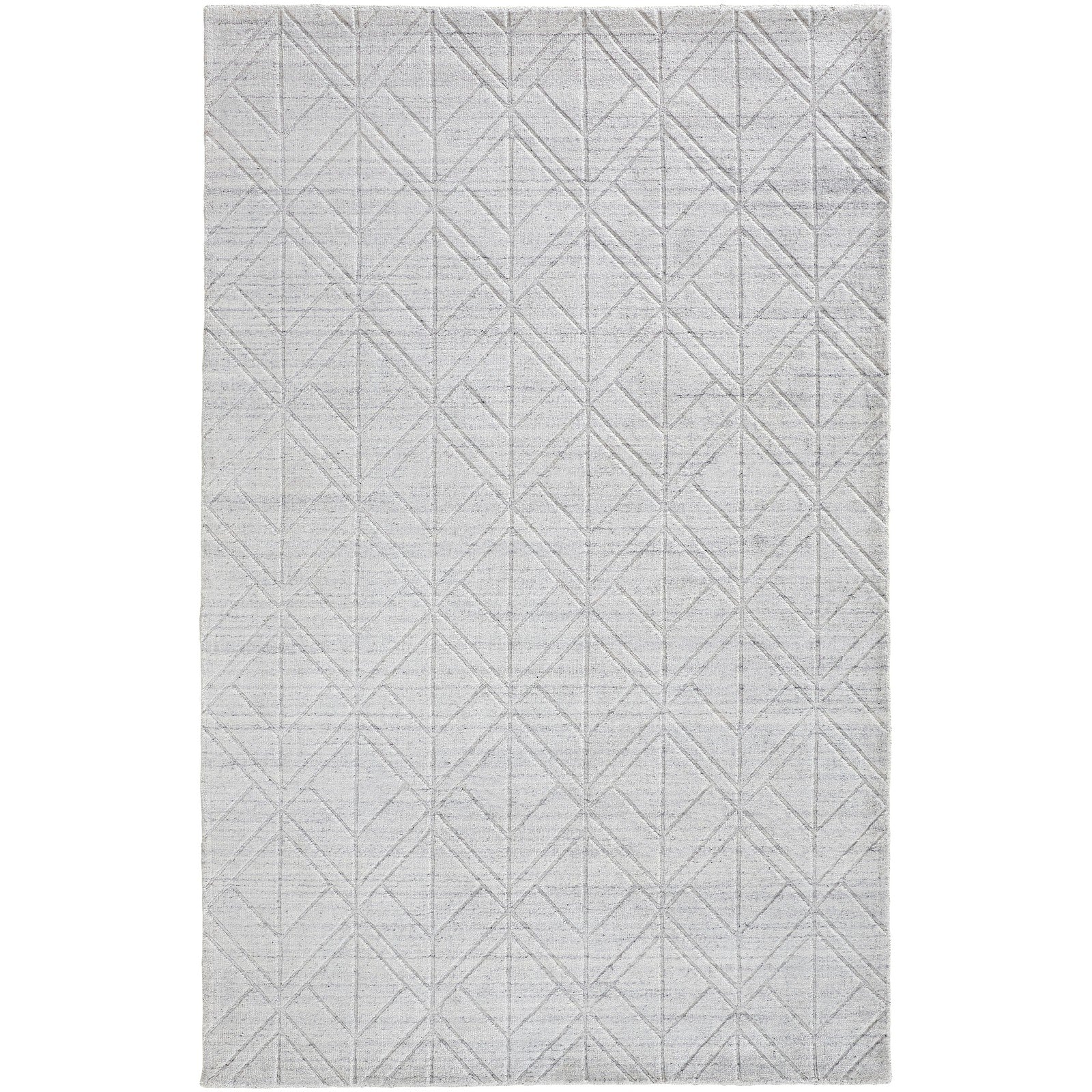 Feizy Redford 8847F Transitional Solid in White/Silver
