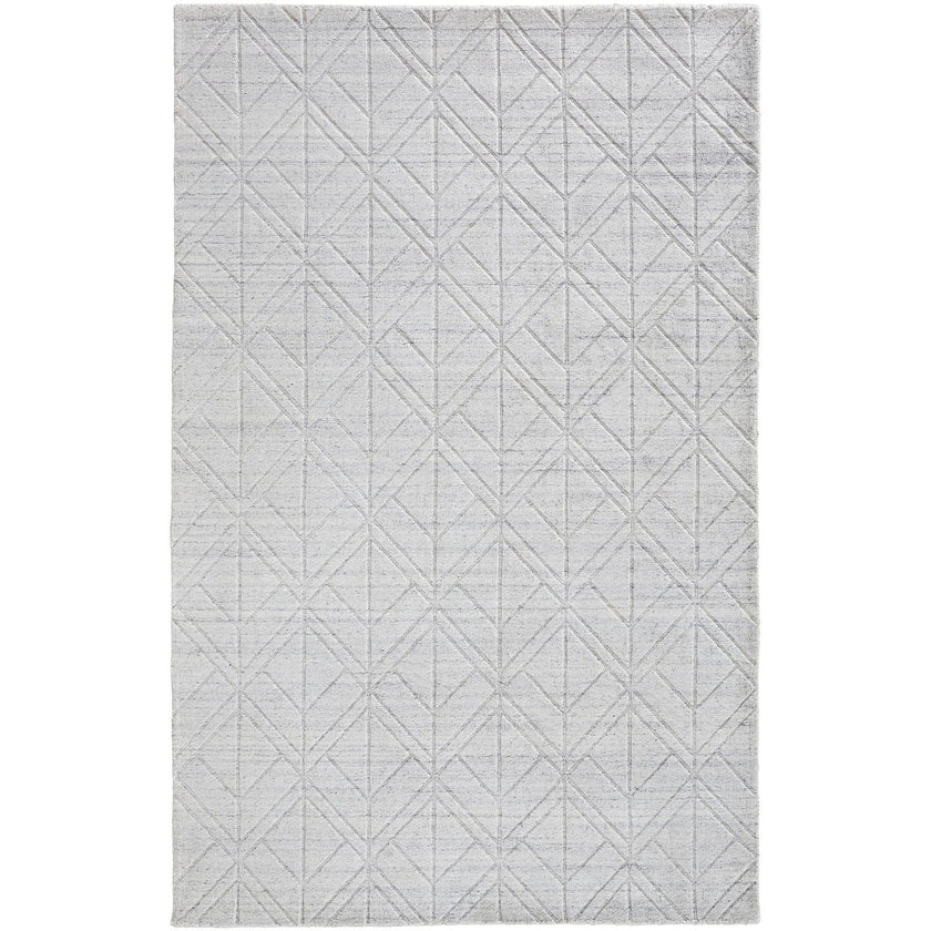 Feizy Redford 8847F Transitional Solid in White/Silver