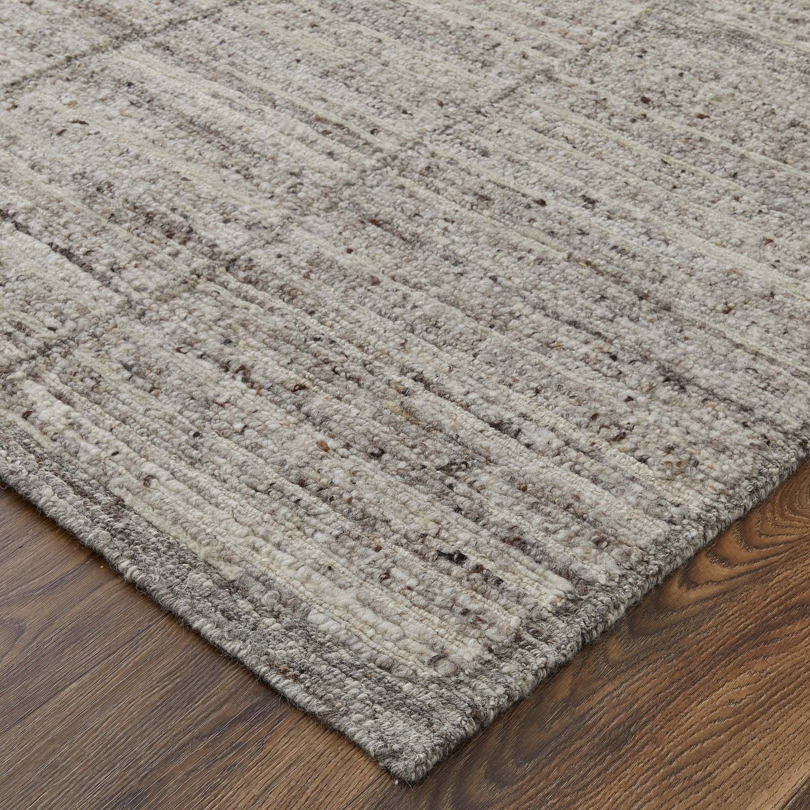 Feizy Navaro 8912F Modern Abstract Rug in Gray/Ivory/Taupe