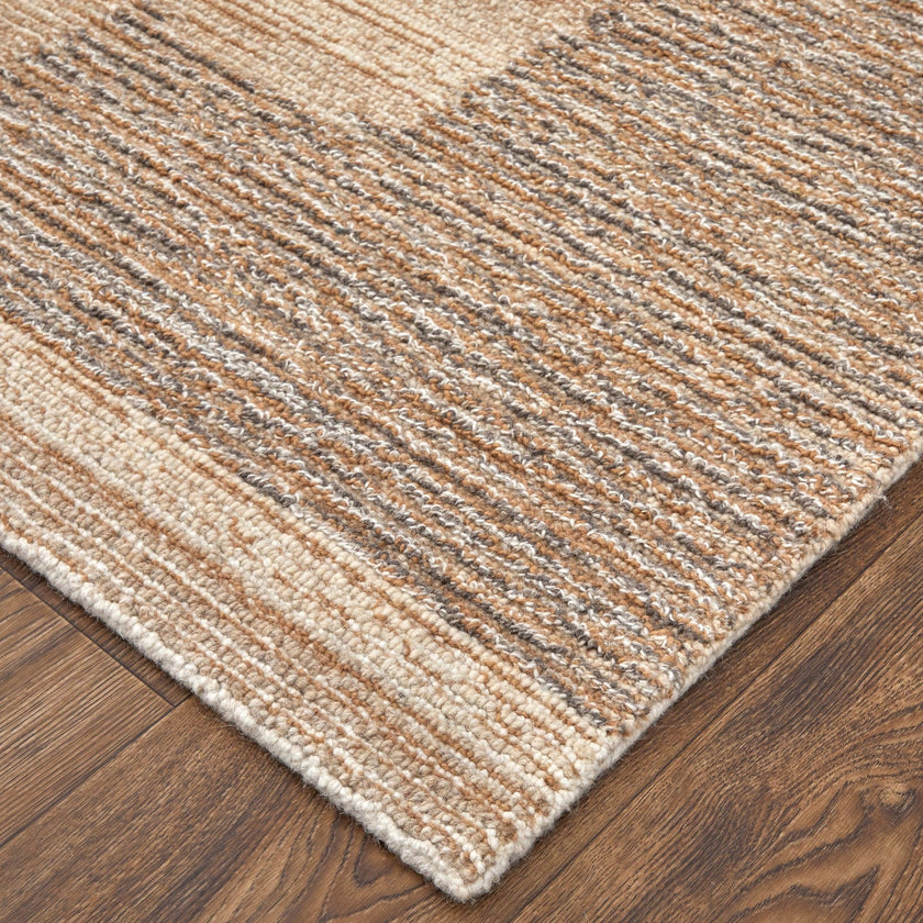 Feizy Pollock 8953F Modern Abstract in Brown/Tan/Ivory