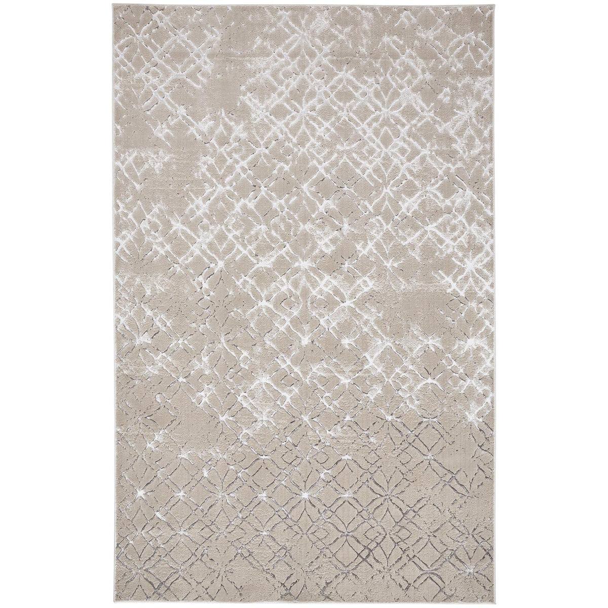 Feizy Micah 3047F Modern Distressed Rug in Silver/Gray/White