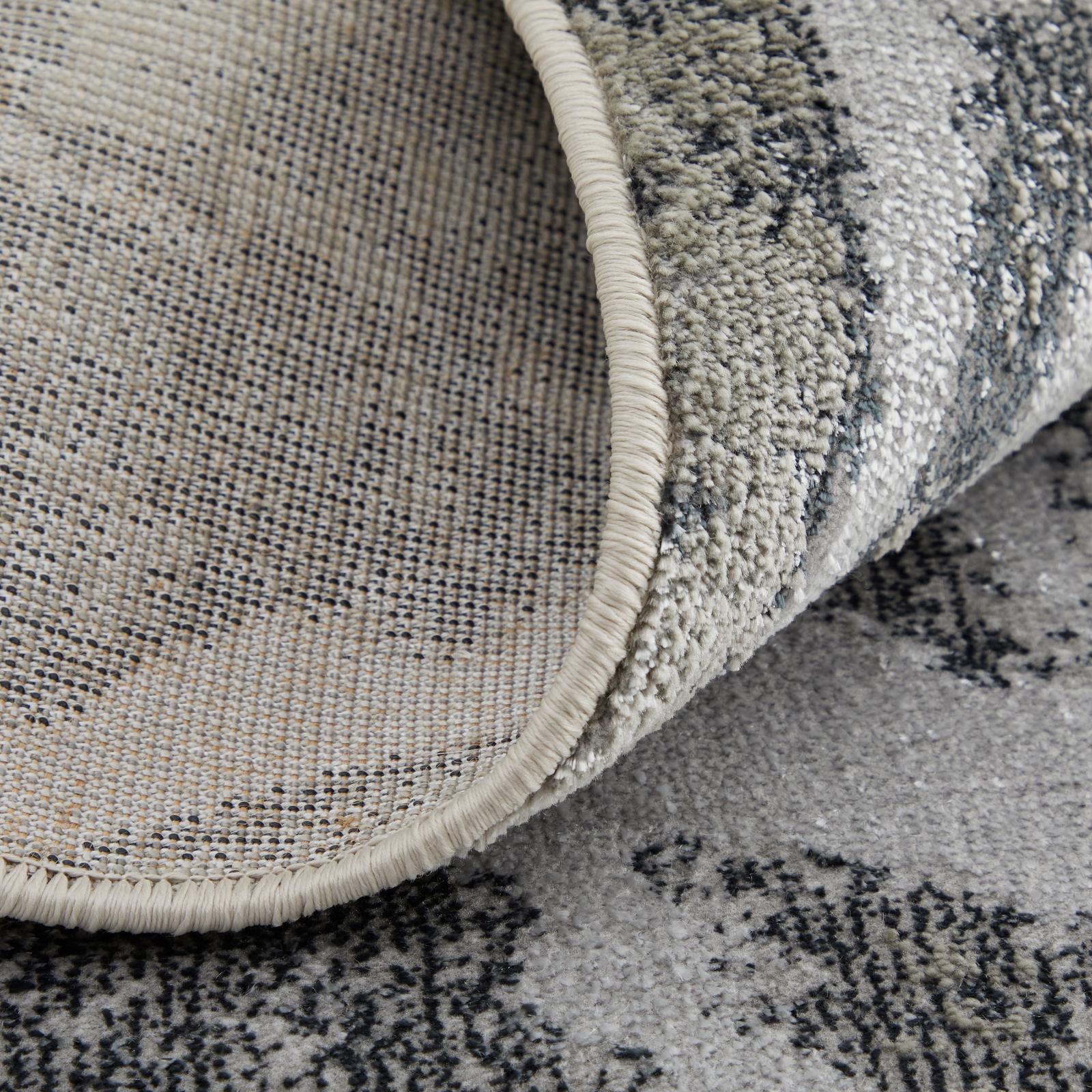 Feizy Astra 39L5F Transitional Abstract Rug in Gray/Silver/Ivory