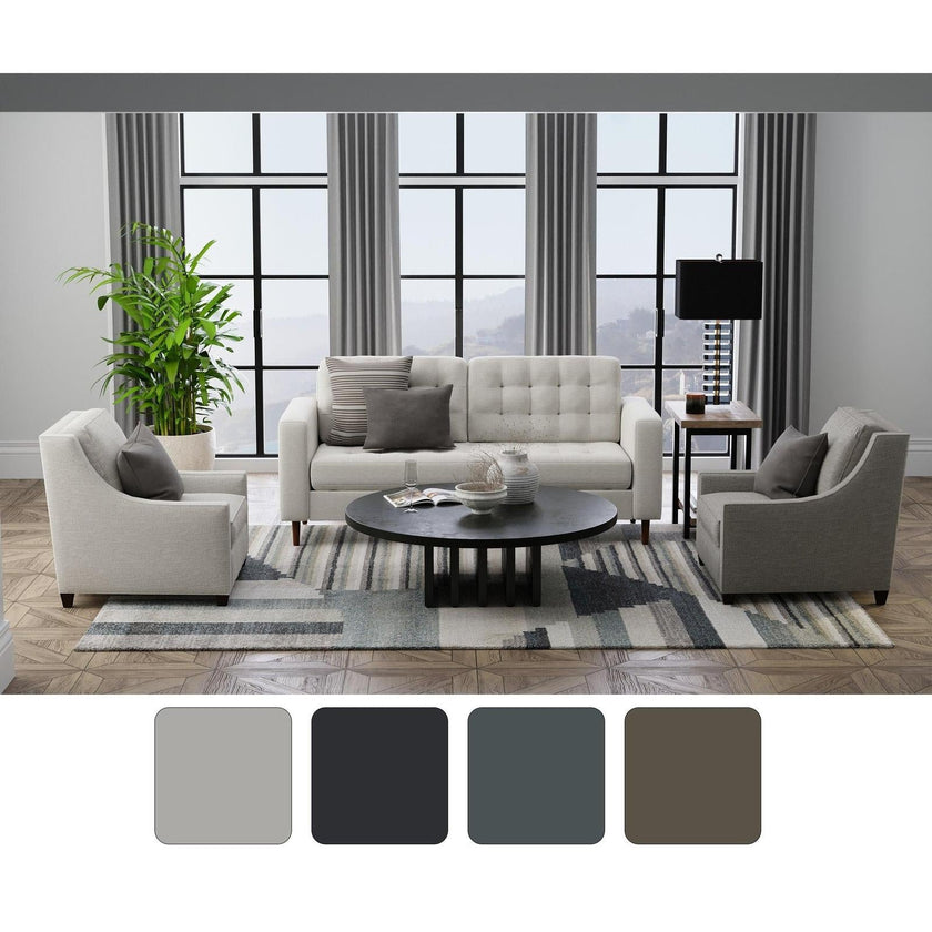 Feizy Richmond 39R4F Modern Abstract Rug in Ivory/Gray/Blue