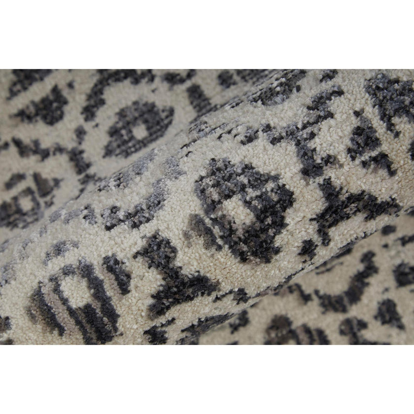 Feizy Kano 3874F Transitional Distressed Rug in Ivory/Taupe/Gray