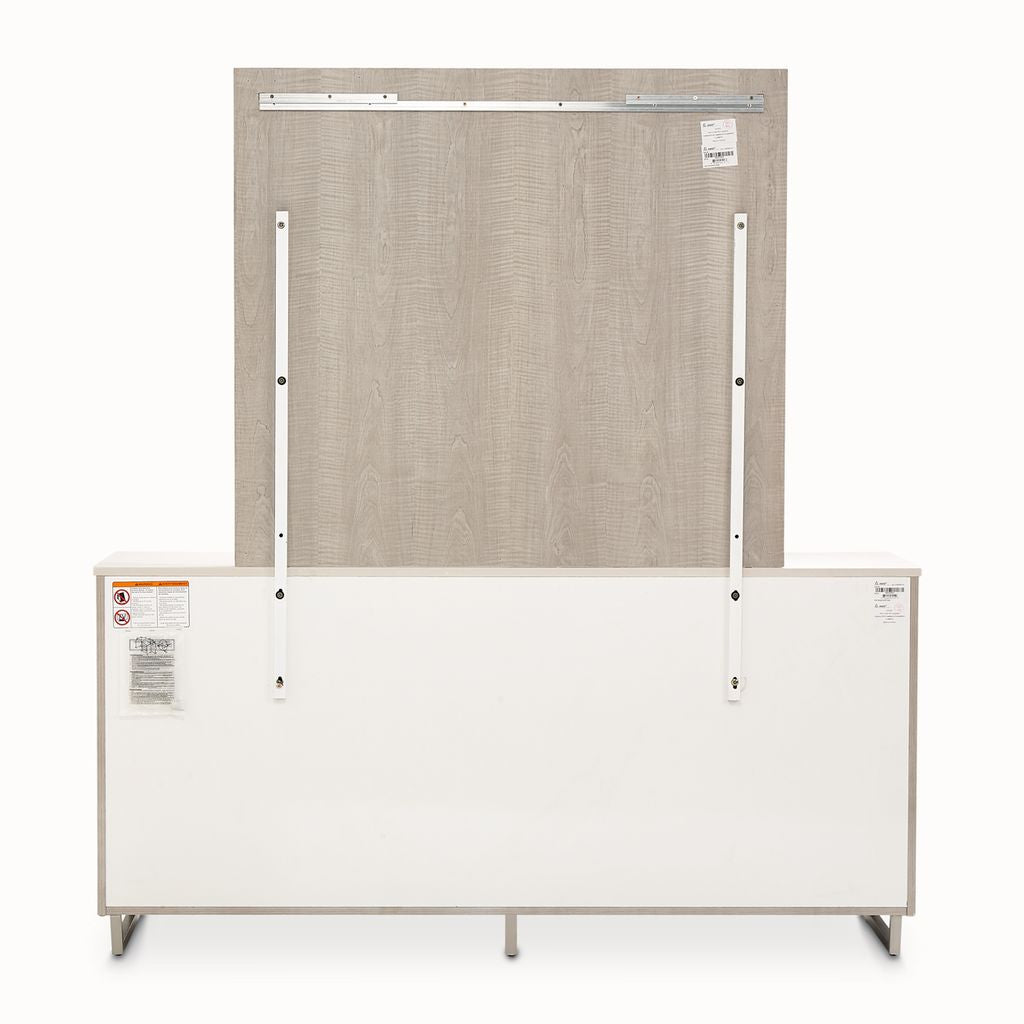Michael Amini Marin Dresser with Mirror Set - Greige