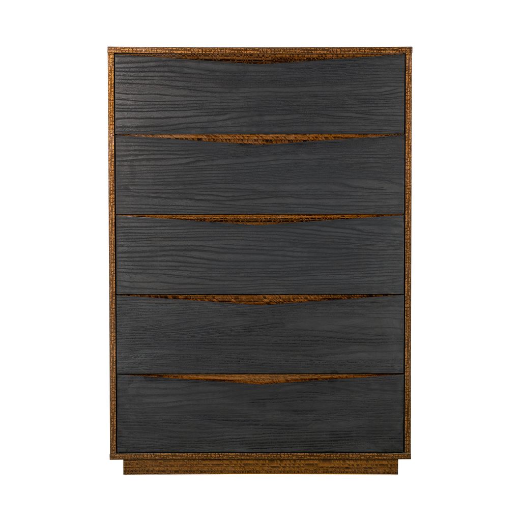 Michael Amini Kayner 5-Drawer Chest - Charcoal