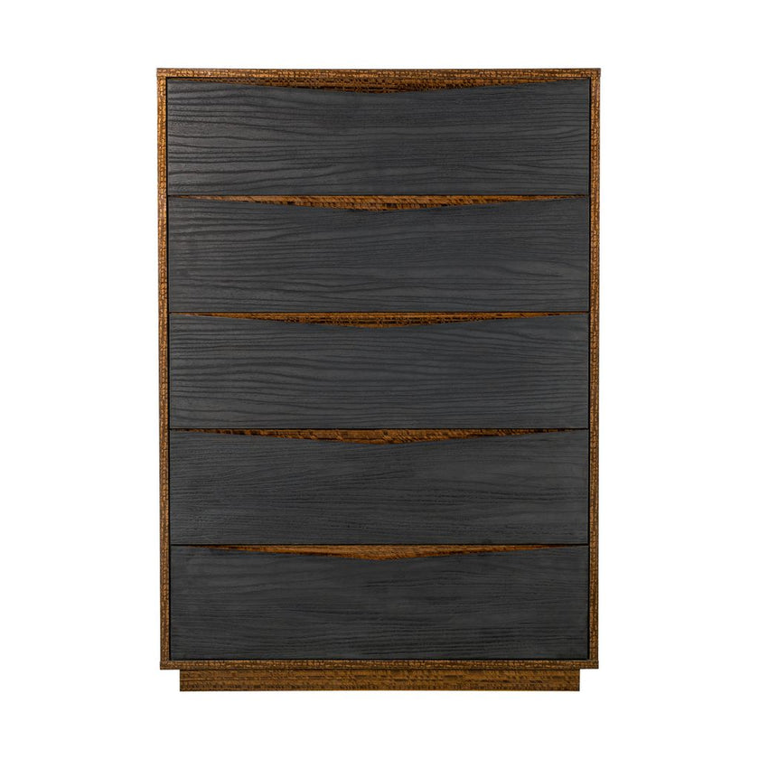 Michael Amini Kayner 5-Drawer Chest - Charcoal