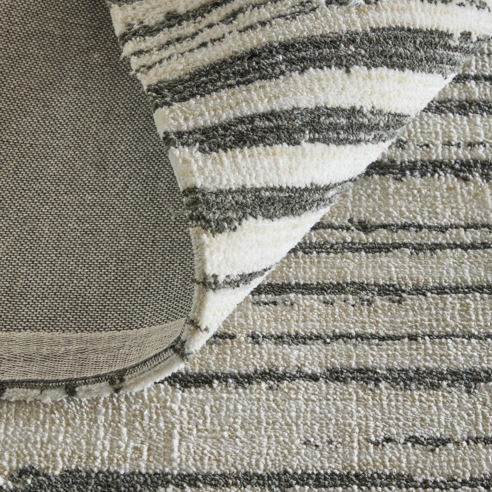 Feizy Colton 8A56F Modern Abstract Rug in Black/Ivory
