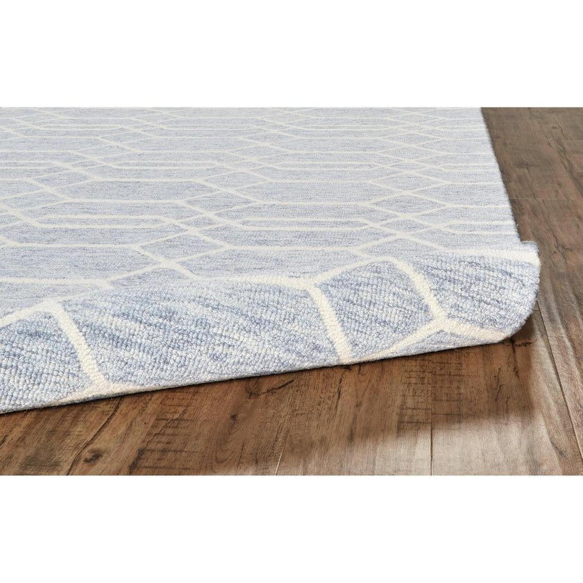 Feizy Belfort 8777F Transitional Trellis & Lattice Rug in Blue/Ivory