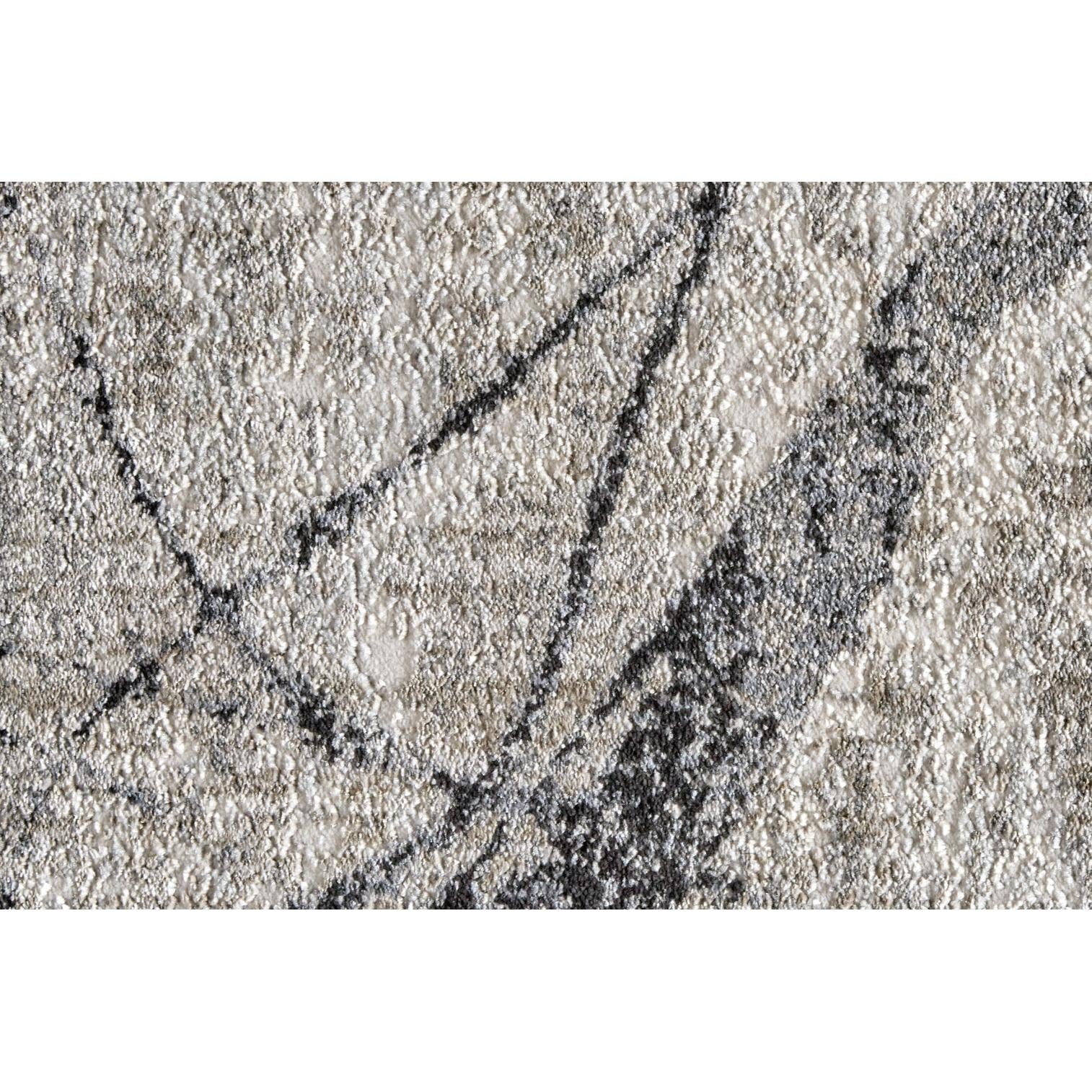Feizy Kano 3877F Transitional Abstract Rug in Taupe/Gray/Ivory