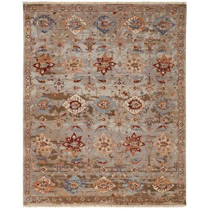 Feizy Leylan 0583F Transitional Floral & Botanical in Brown/Tan/Gray