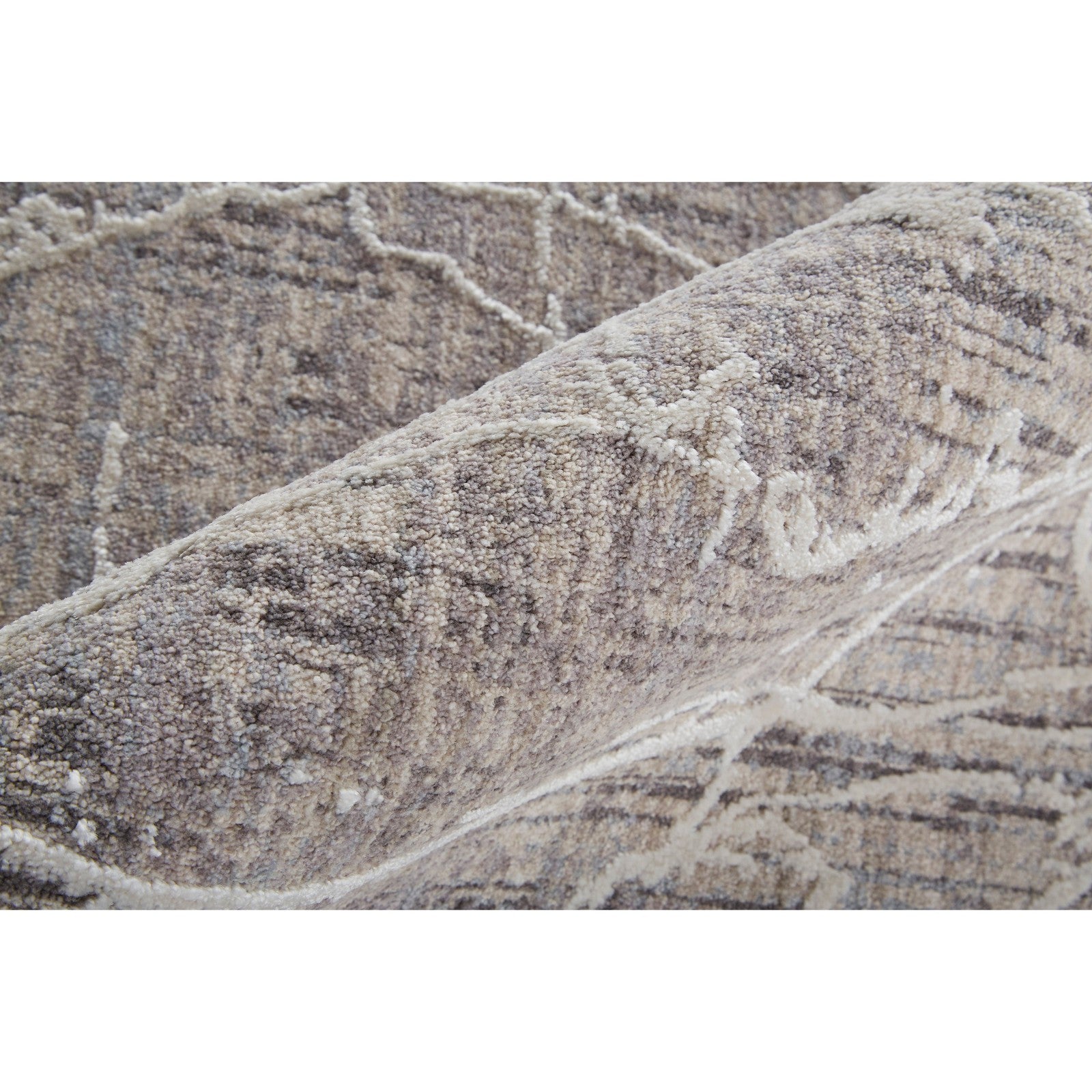 Feizy Lennon 39FZF Transitional Abstract in Taupe/Gray