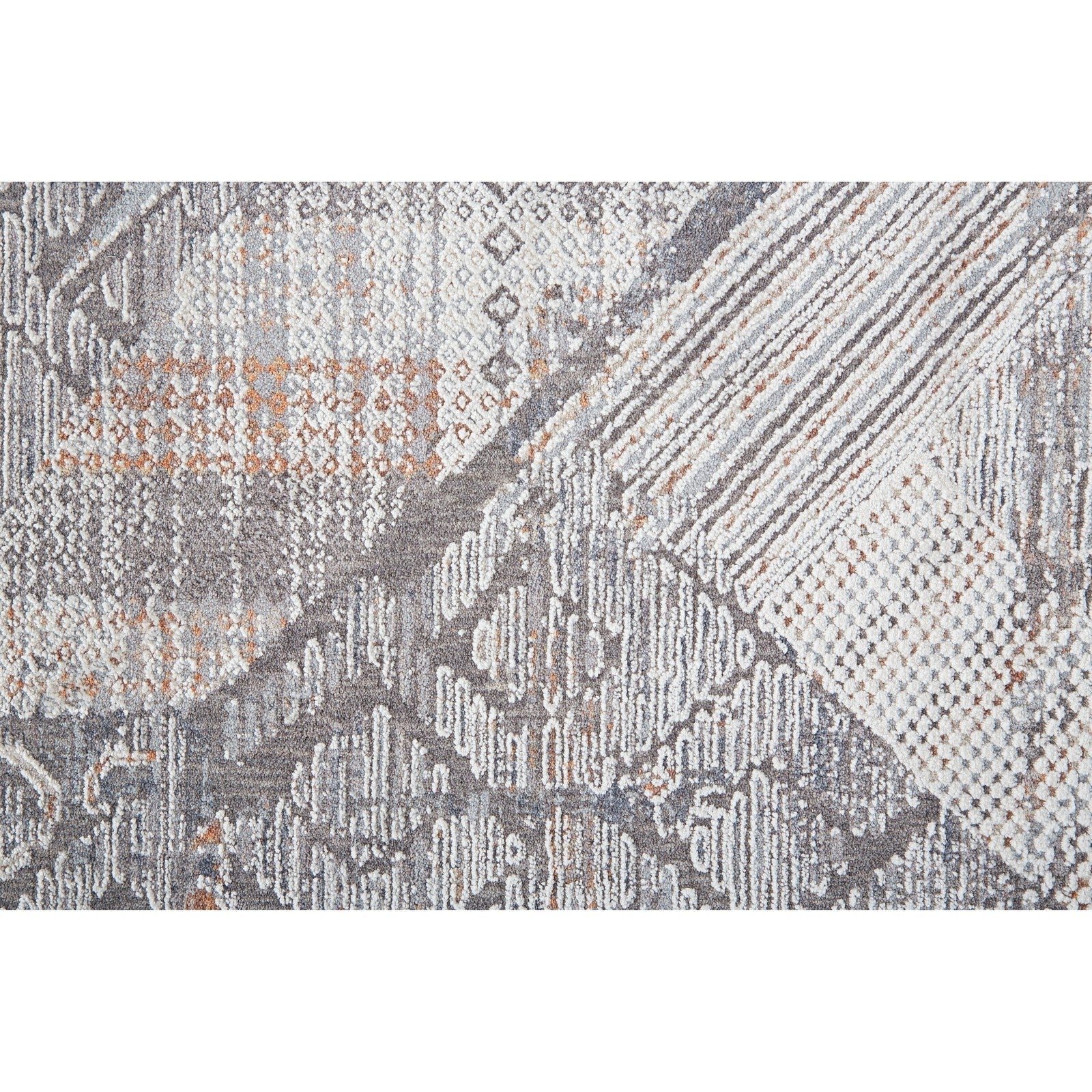 Feizy Francisco 39GGF Transitional Abstract in Ivory/Gray