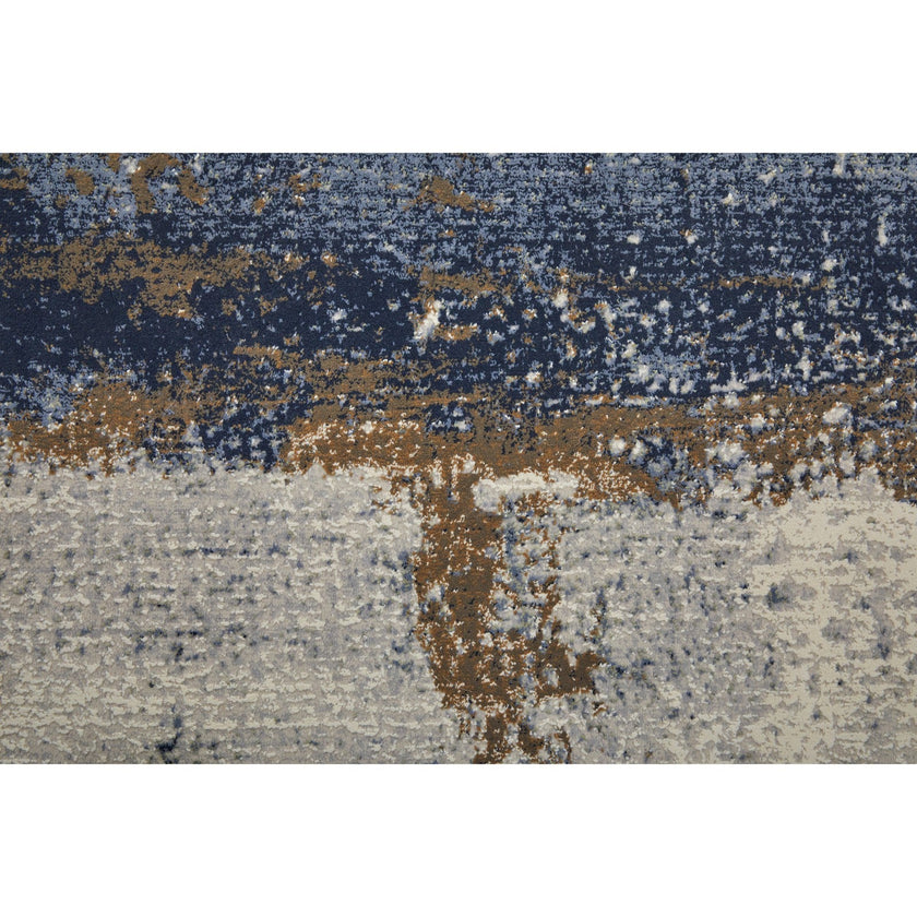 Feizy Clio 39LXF Modern Abstract in Ivory/Blue/Brown