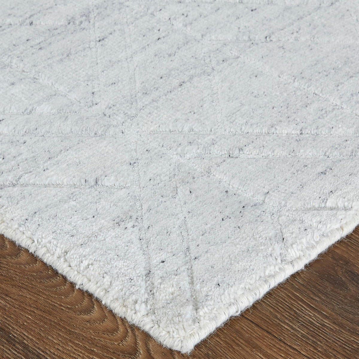 Feizy Redford 8847F Transitional Solid in White/Silver