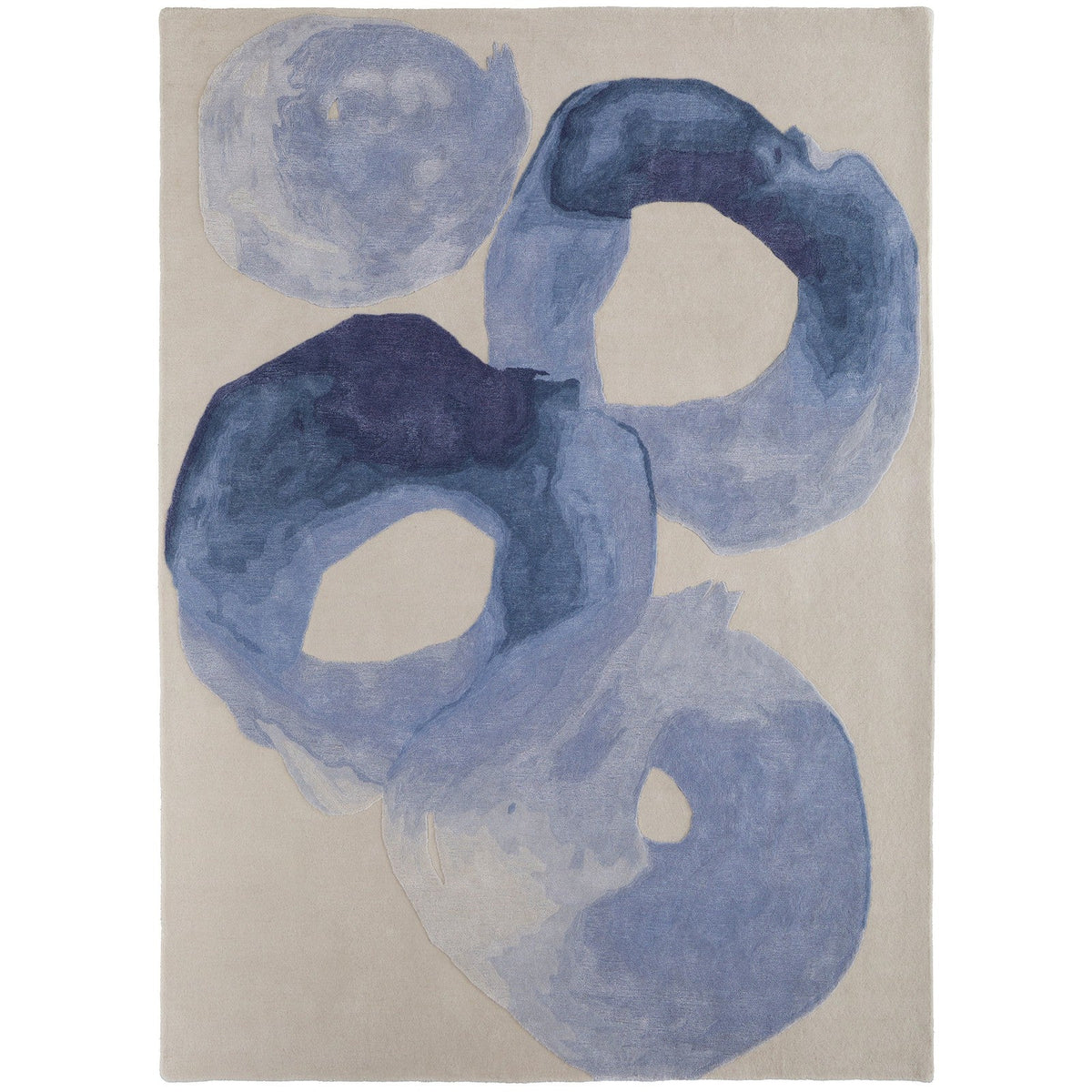 Feizy Anya 8887F Transitional Abstract Rug in Blue/Ivory