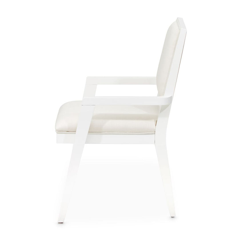 Michael Amini Palm Gate Arm Chair - Cloud White - Set of 2