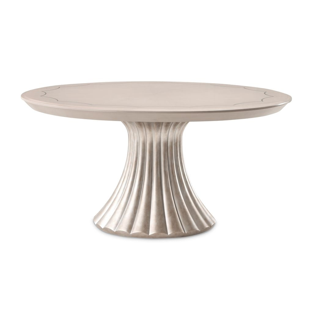 Michael Amini Fantosini Round Dining Table - Silver