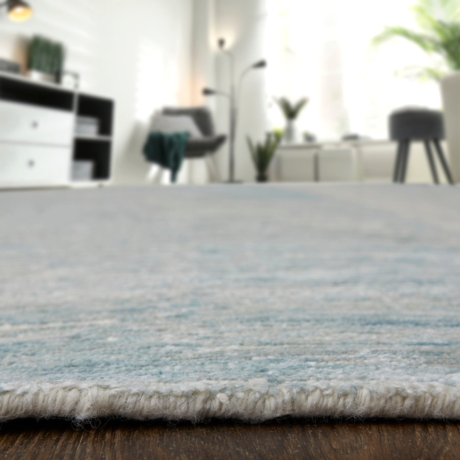 Feizy Brighton 69CHF Modern Abstract in Blue/Ivory/Silver