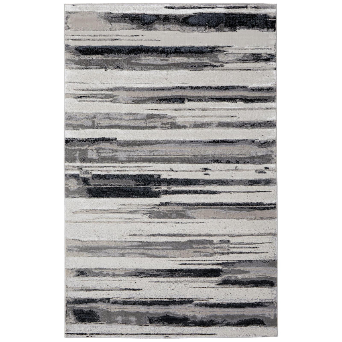Feizy Micah 3049F Modern Abstract Rug in Silver/Gray/Black