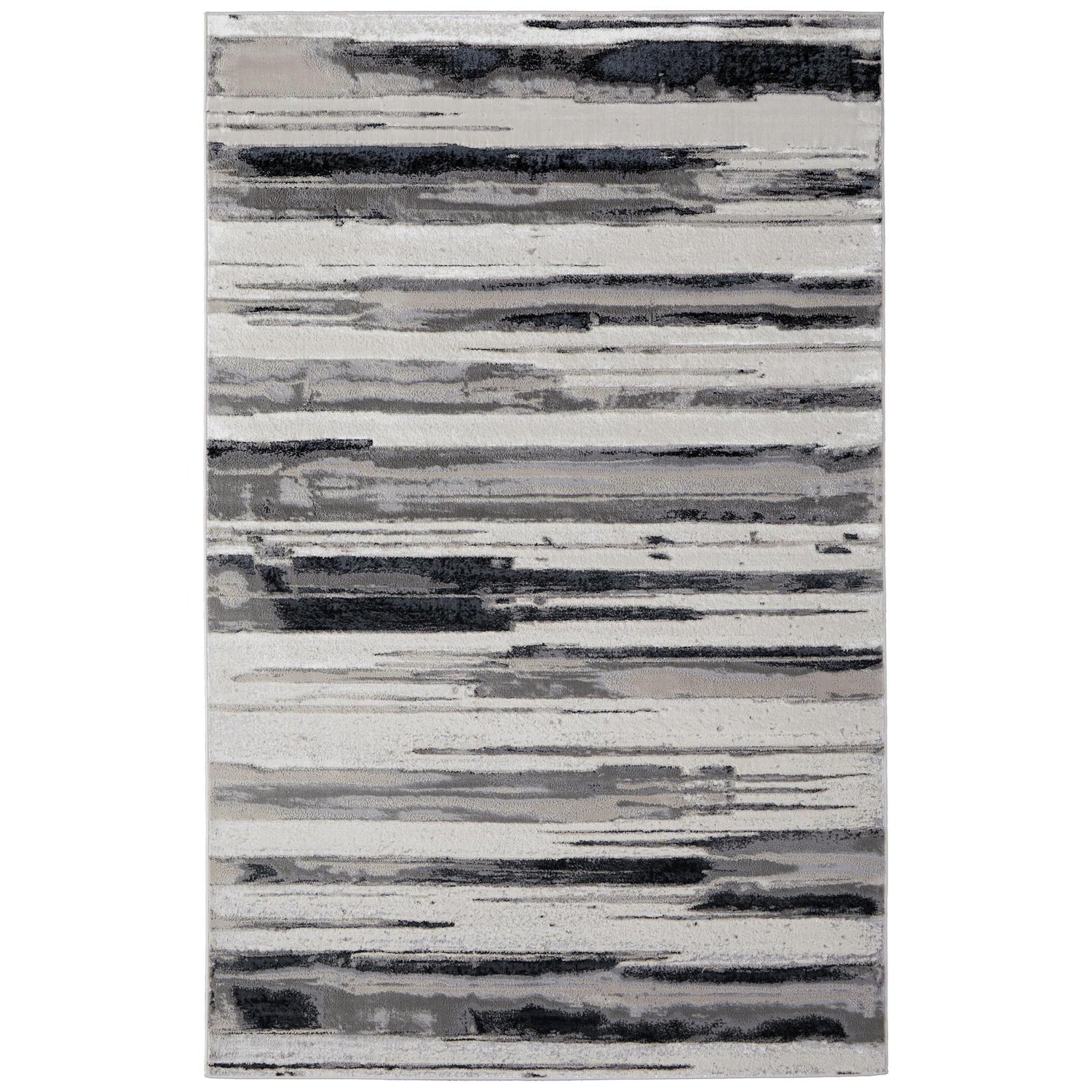 Feizy Micah 3049F Modern Abstract Rug in Silver/Gray/Black