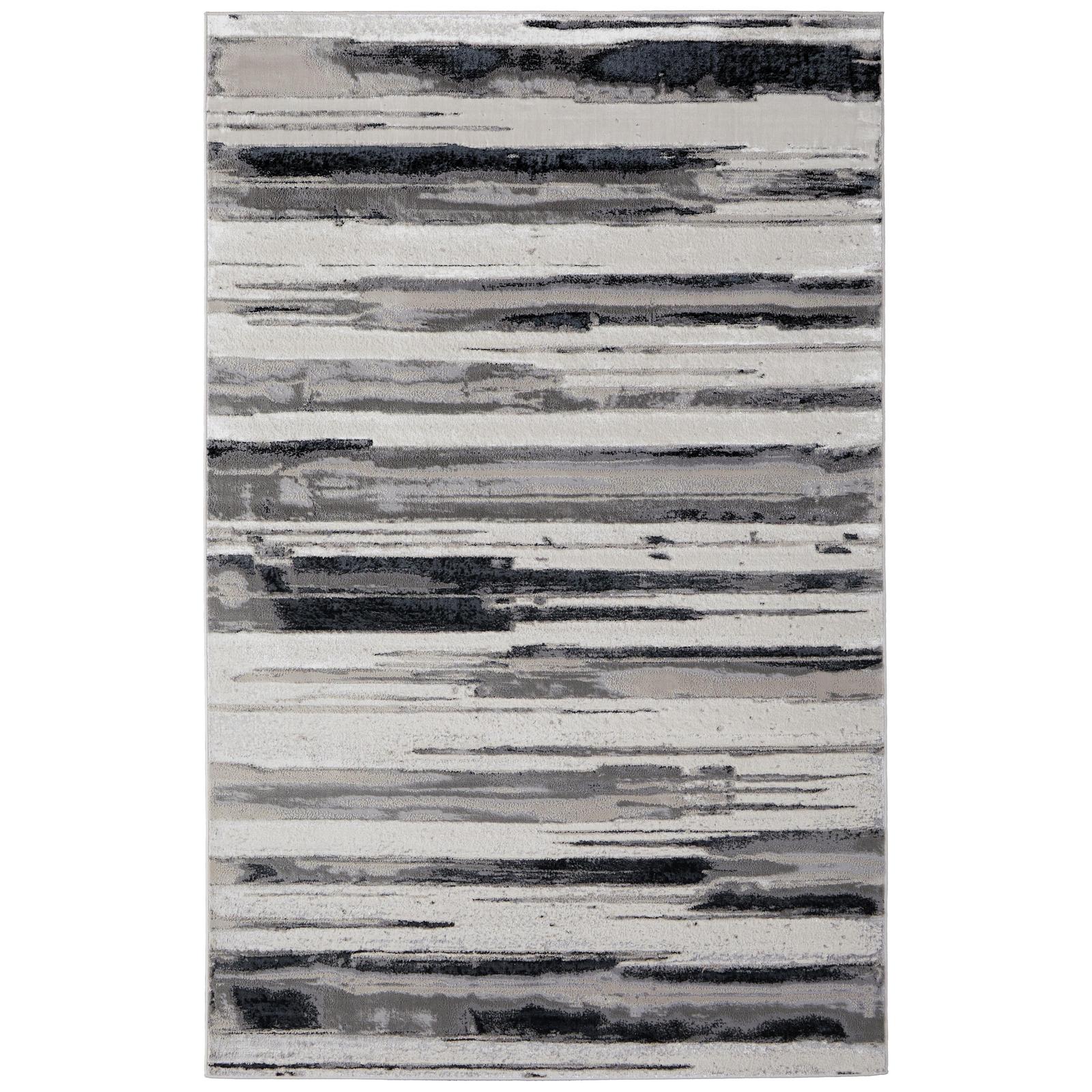 Feizy Micah 3049F Modern Abstract Rug in Silver/Gray/Black