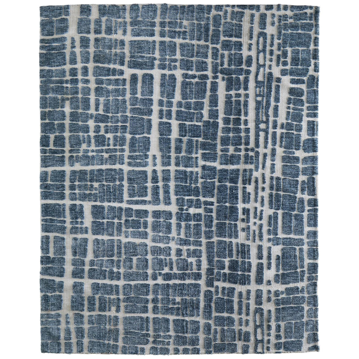 Feizy Colton 8A58F Modern Abstract Rug in Blue/Ivory