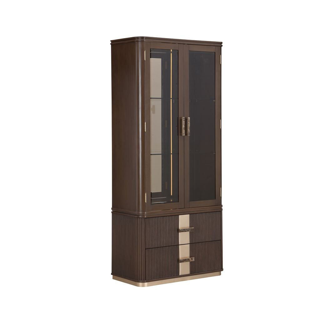 Michael Amini West Kensington Display Cabinet - Medium Espresso