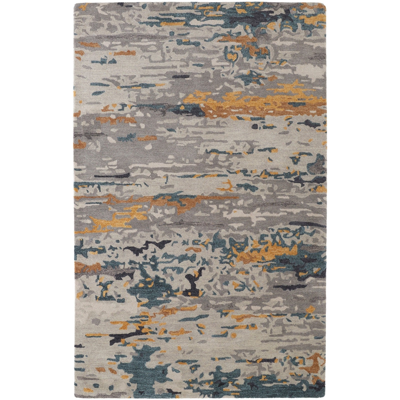Feizy Everley 8644F Modern Abstract in Gray/Yellow/Blue