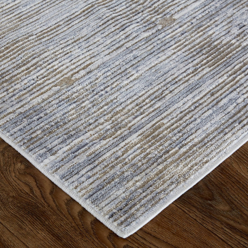 Feizy Laina 39GAF Transitional Distressed in Taupe/Silver/Tan