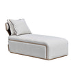 Michael Amini West Kensington Chaise - Buff/Seal Salt Caramel