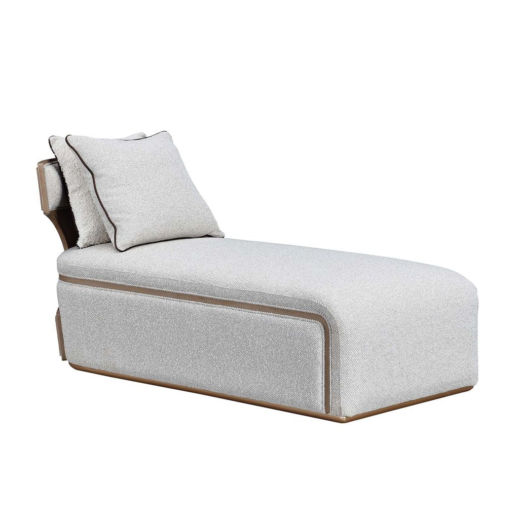 Michael Amini West Kensington Chaise - Buff/Seal Salt Caramel
