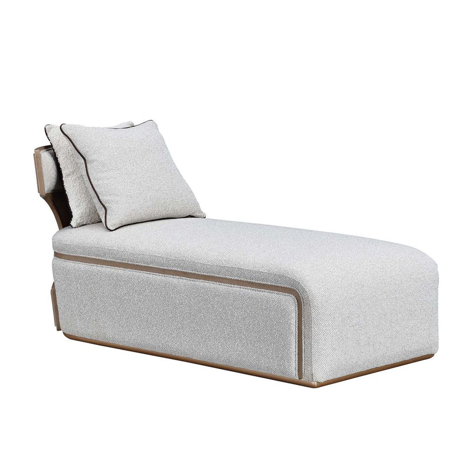 Michael Amini West Kensington Chaise - Buff/Seal Salt Caramel
