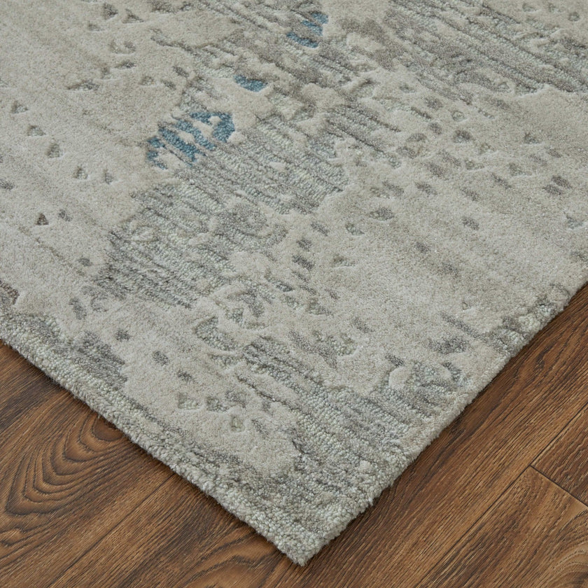 Feizy Zarah 8917F Modern Abstract Rug in Gray/Taupe/Blue