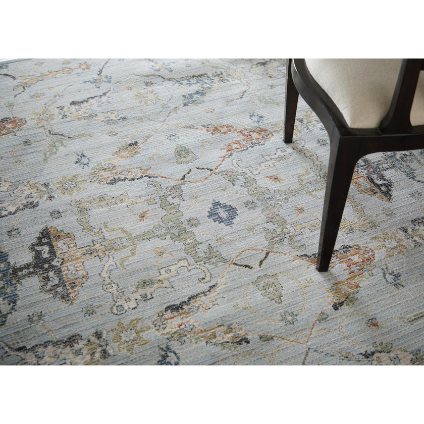 Feizy Melrose 39P4F Traditional Floral & Botanical Rug in Blue/Green/Ivory