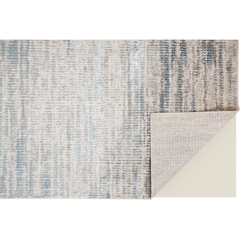 Feizy Azure 3402F Modern Abstract Rug in Blue/Gray/Ivory