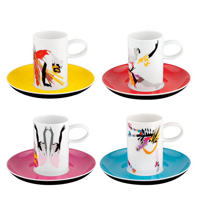 Vista Alegre Tchaikovs Coffe Cups & Saucers By Catarina Pestana - Set of 4