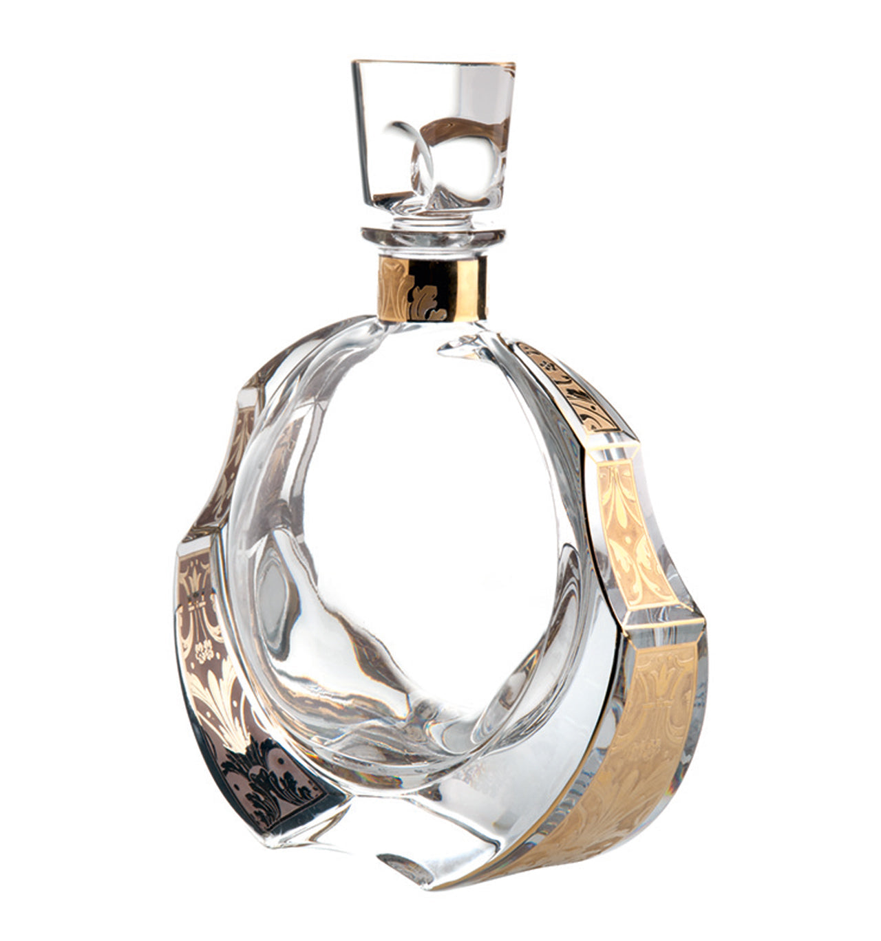 Vista Alegre Rinascente Case with Whisky Decanter with Gold
