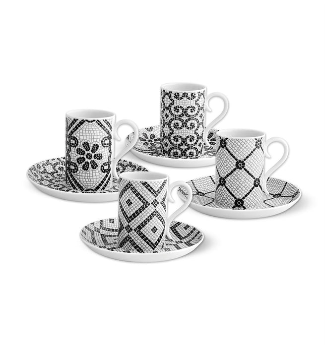 Vista Alegre Calcada Portuguesa Coffee Cups & Saucers By Manoela Medeiros - Set of 4
